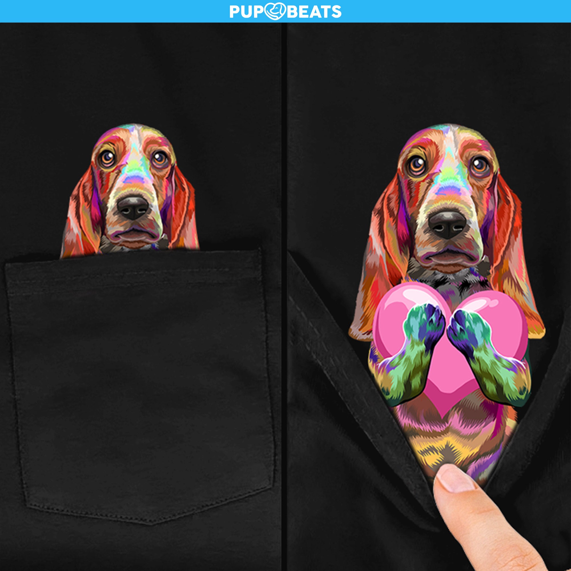 Basset Hound Love Pocket T-Shirt