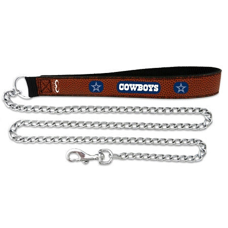 Dallas Cowboys Leather & Chain Leash