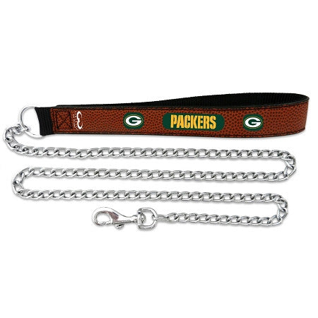 Green Bay Packers Leather & Chain Leash